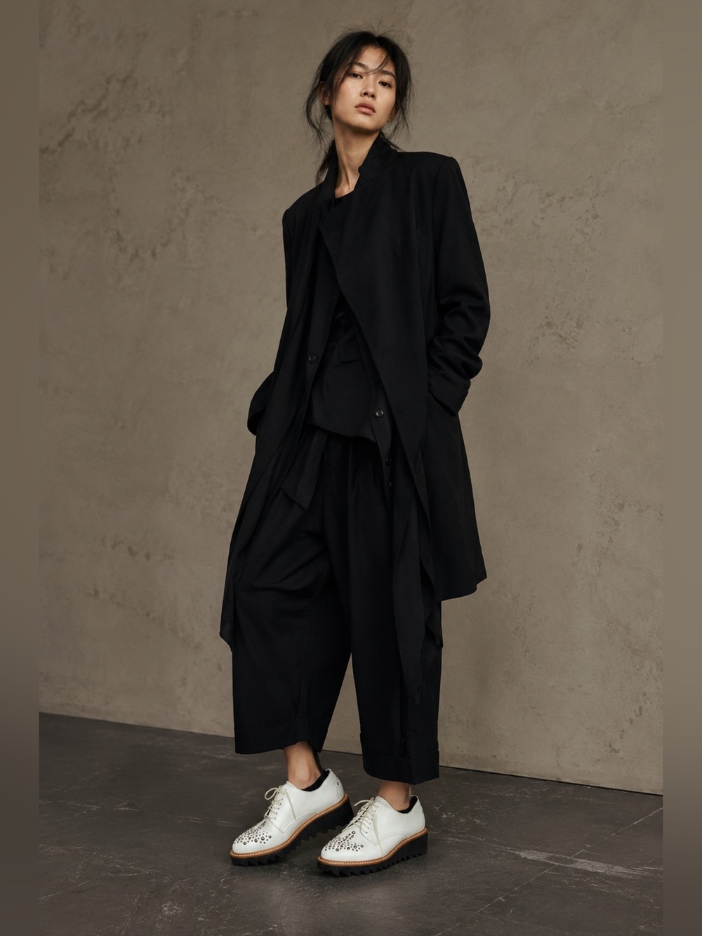 Kayo Nakamura by Y’s White Studded Platform Brogues (Yohji Yamamoto)